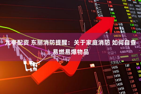 九亭配资 东丽消防提醒：关于家庭消防 如何自查易燃易爆物品